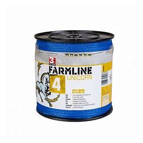   FarmLine Unicorn 4 villanypásztor szalag - kék, 400 m / 20 mm, 2,85  Ω/m, 100 kg