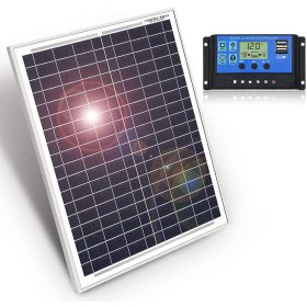   DokioSolar 20W-os Polikristályos napelem tábla + 20A töltésvezérlővel