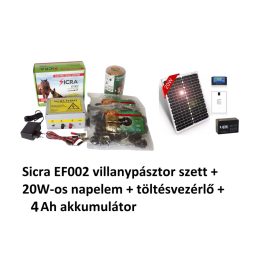   Sicra EF002, 1 Joule villanypásztor szett + NAPELEMES RENDSZER