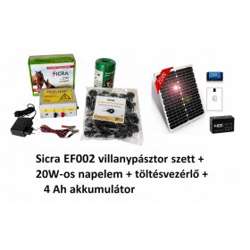   Sicra EF002, 1 Joule villanypásztor szett + NAPELEMES RENDSZER