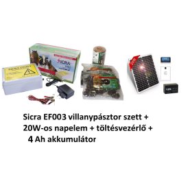   Sicra EF003, 3 Joule villanypásztor szett + NAPELEMES RENDSZER