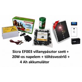   Sicra EF003, 3 Joule villanypásztor szett + NAPELEMES RENDSZER